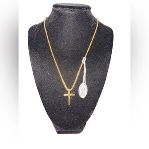 Gold Cross Pendant Necklace